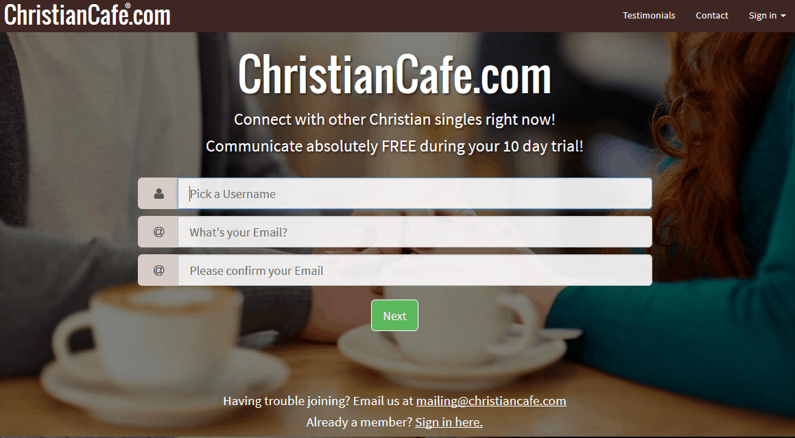 Christian cafe dating site reviews