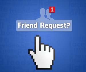 Accepting a friend request on Facebook