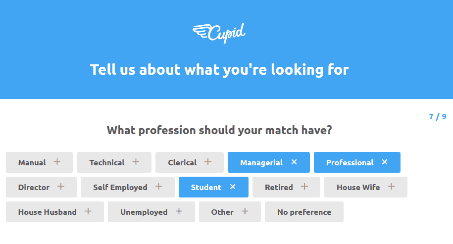 Cupid.com registration system