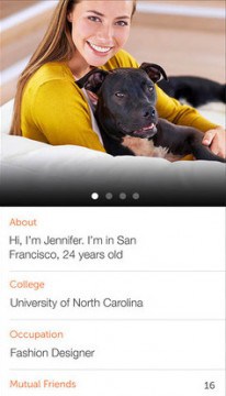Dating profile in the Spark iPhone app