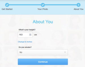 The first steps when setting up an account at Zoosk